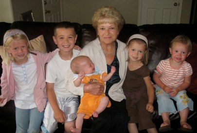 Oma Ria w/ all the kids.