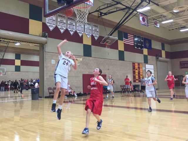 Megan flies in for a layup